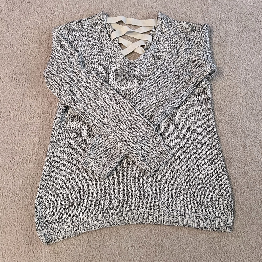 Francesca’s Collections Braided Back Sweater